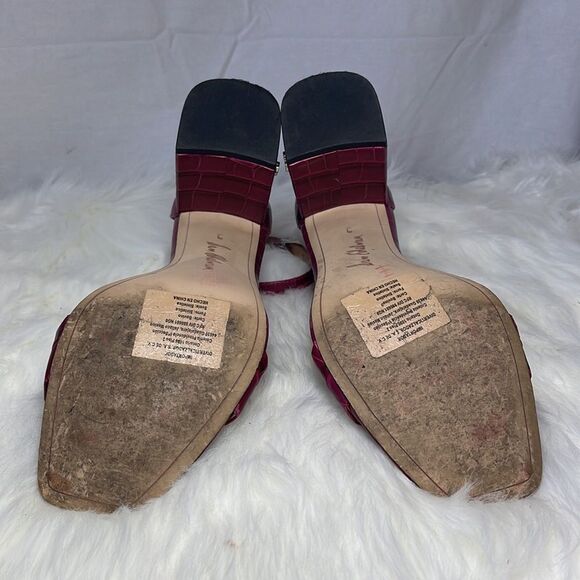 Sam Edelman Classic Daniella Croc Embossed Leather Sandals Sz 9 - Picture 7 of 9